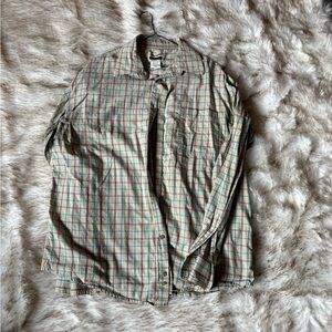 Wrangler Beige and Blue Plaid Shirt